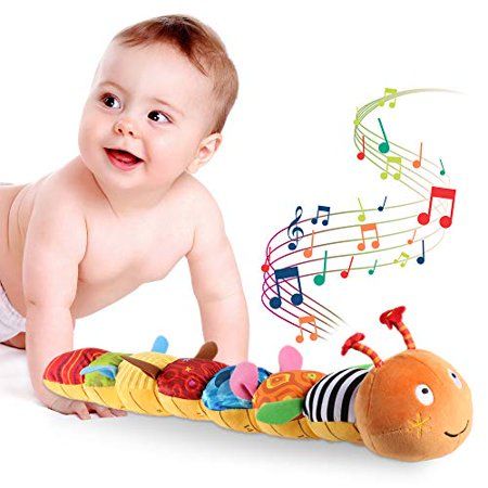 AJES Toys Musical Caterpillar Multicolor Infant Toy Crinkle Rattle Soft with Ruler Design, Bells and | Walmart (US)