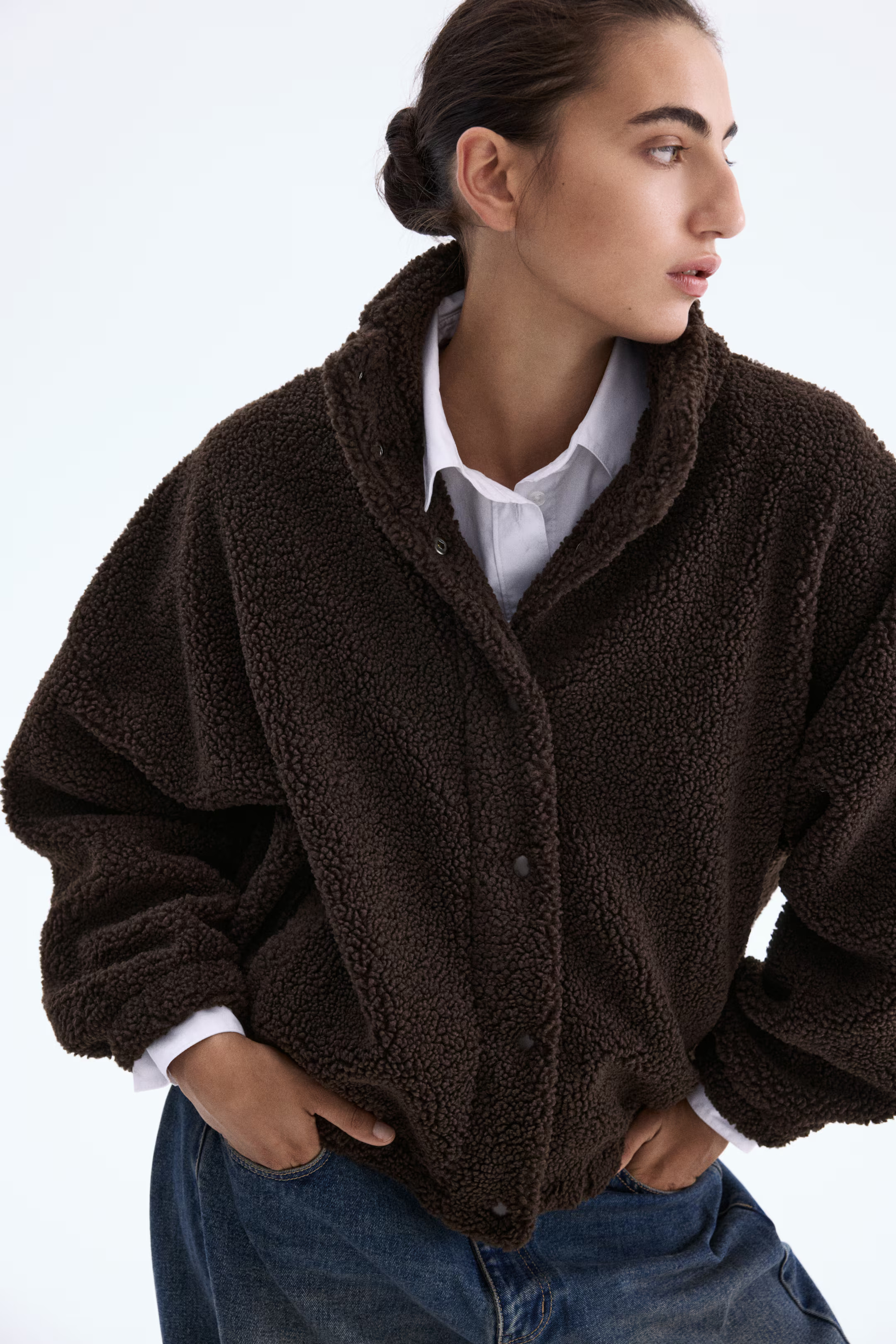 Teddy Fleece Jacket - Dark brown - Ladies | H&M US | H&M (US + CA)