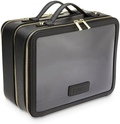 ETOILE - Large Twin Cosmetic Case Black - Dual Compartment Cosmetic Beauty Organizer & Toiletry C... | Amazon (US)