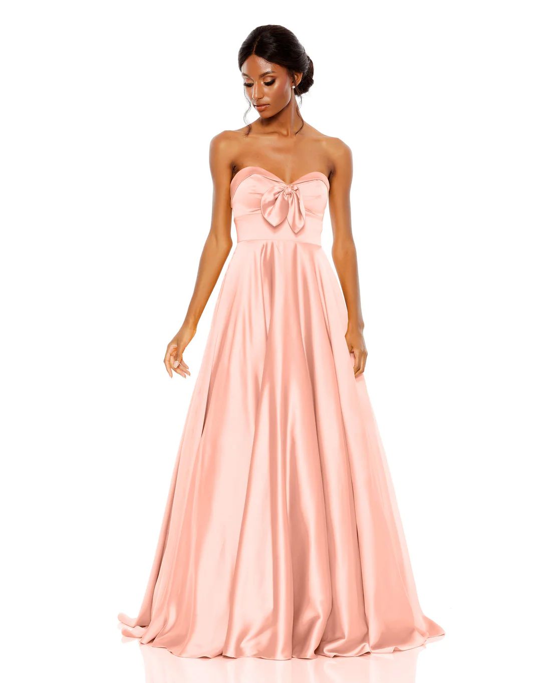 Bow Sweetheart Strapless A Line Gown | Mac Duggal