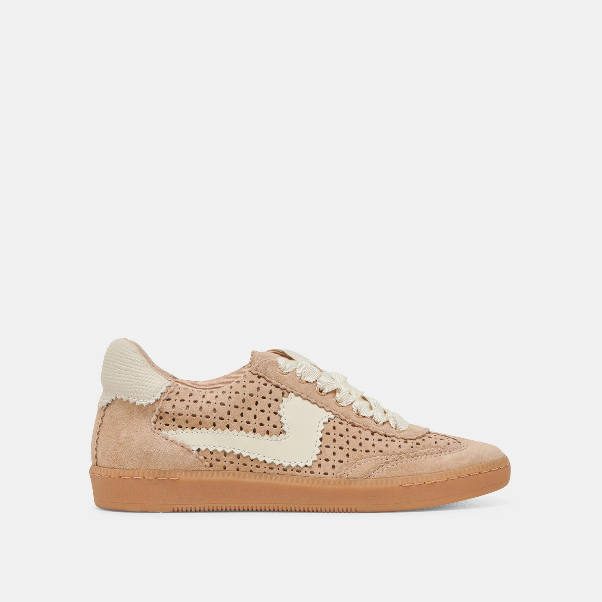 NOTICE EYELET PERF SNEAKERS CAMEL SUEDE | DolceVita.com