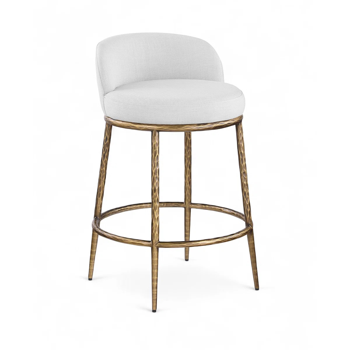 Ferro Hessle Linen Textured Performance Fabric Upholstered Counter Stool | Wayfair North America