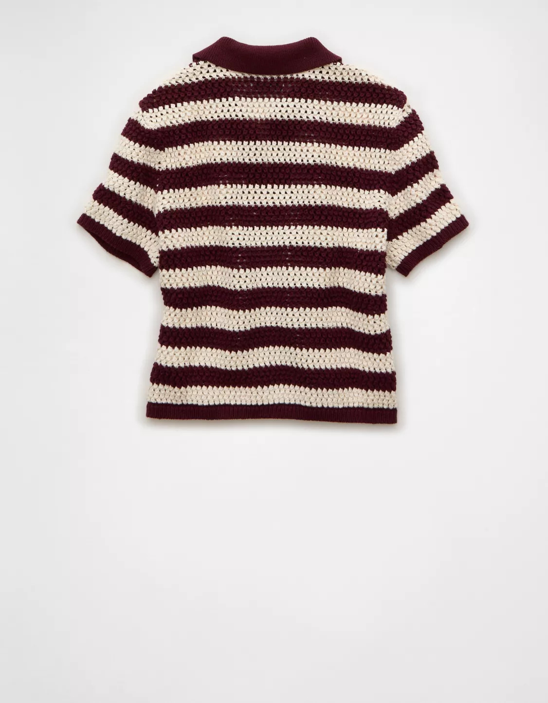 AE Cropped Crochet Sweater Polo Shirt | American Eagle Outfitters (US & CA)