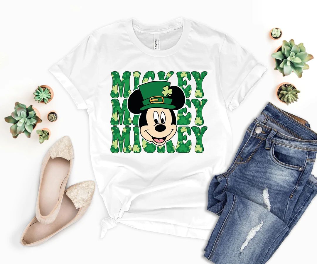 St. Patrick's Day Lucky Mickey Mouse Shirt, Disney St Patrick's Day Shirt, St. Patrick's Day Luck... | Etsy (US)
