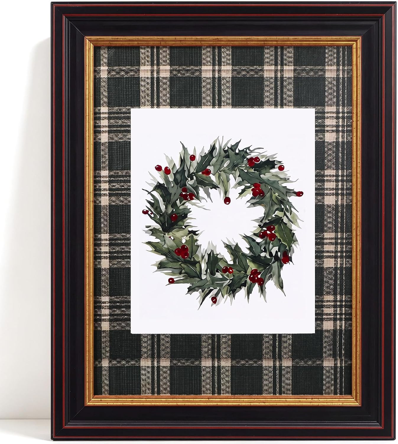 Sintuff Christmas Vintage Wreath Wall Art Framed 12x9.5 Farmhouse Decor | Amazon (US)