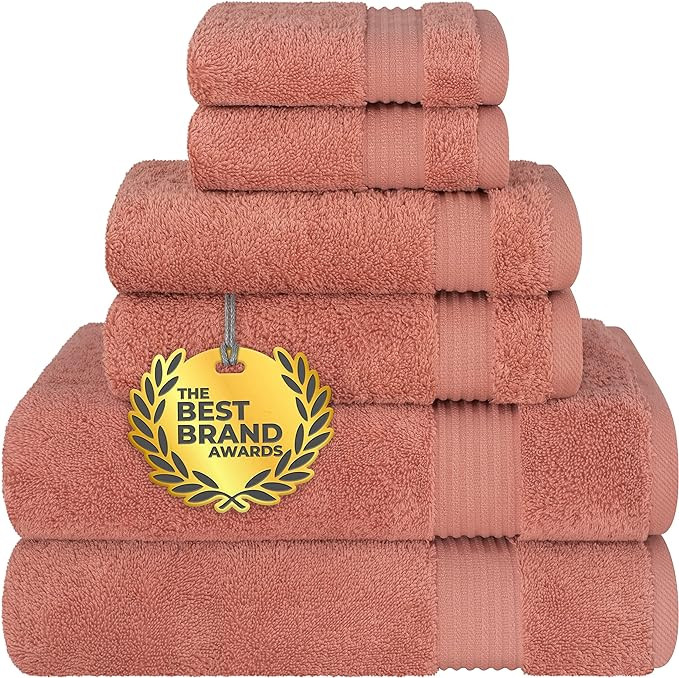 Cotton Paradise 6 Piece Towel Set, 100% Turkish Cotton Soft Absorbent Towels for Bathroom, 2 Bath... | Amazon (US)