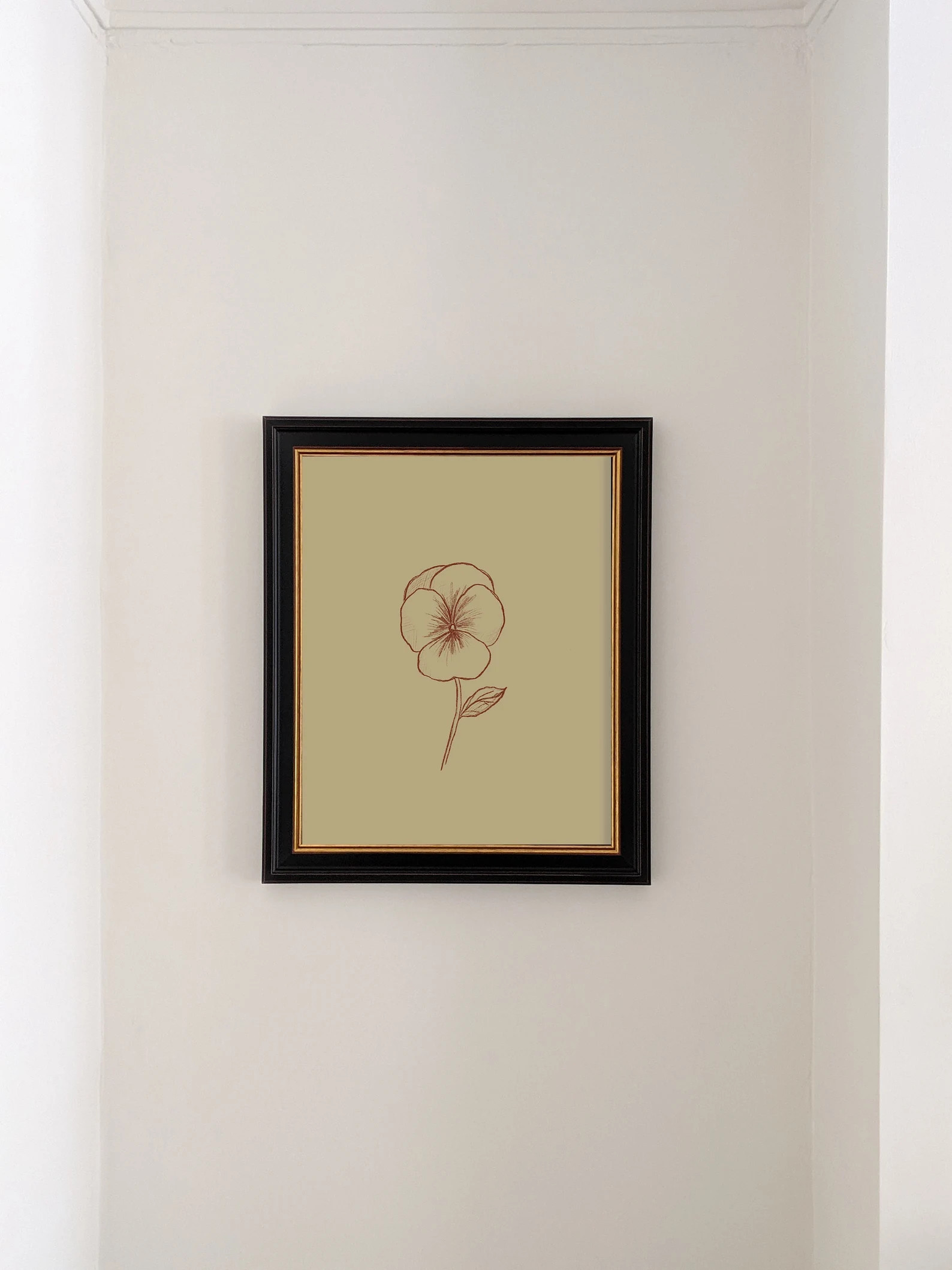 Pansy Sketch Art Print DIGITAL Pansies Line Art Vintage Sketch S5-3 - Etsy | Etsy (US)