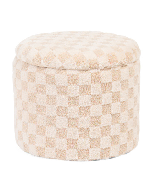 20x17 Storage Tonal Checkered Ottoman | Poufs & Ottomans  | Marshalls | Marshalls