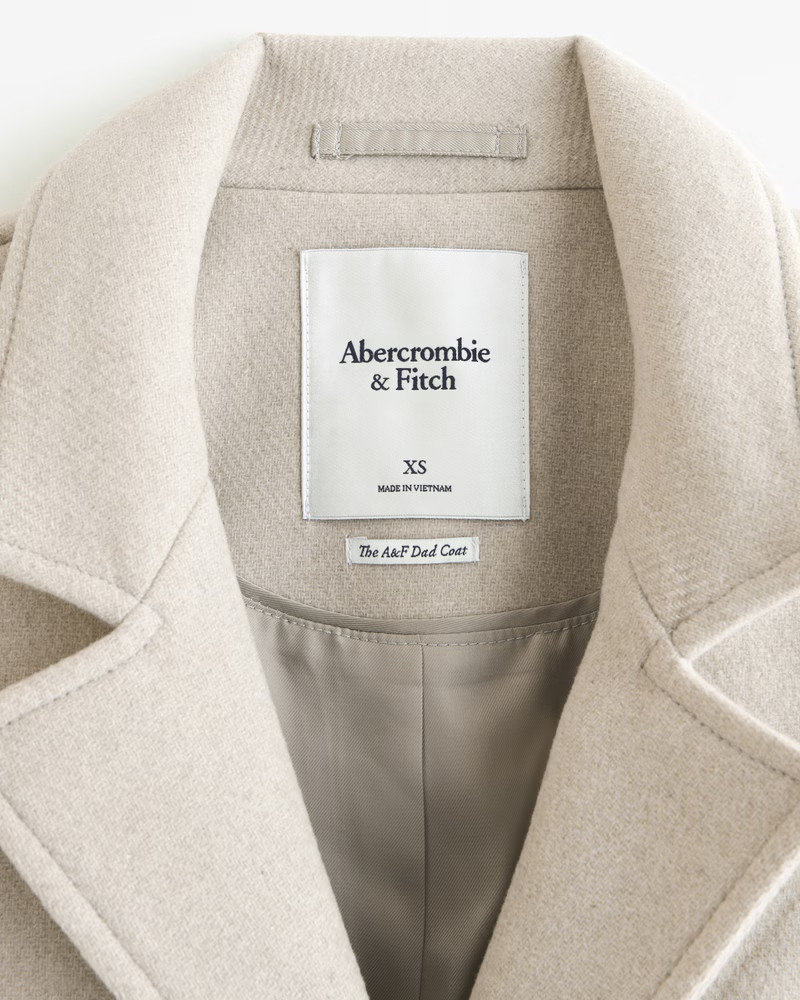 Women's Wool-Blend Dad Coat | Women's Coats & Jackets | Abercrombie.com | Abercrombie & Fitch (US)