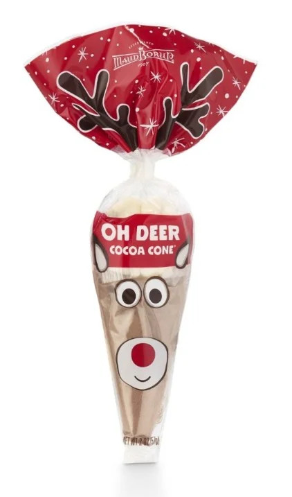 Maud Borup Reindeer Hot Cocoa Cone with Mini Marshmallows, 3.0 oz Seasonal Holiday Treat | Walmart (US)
