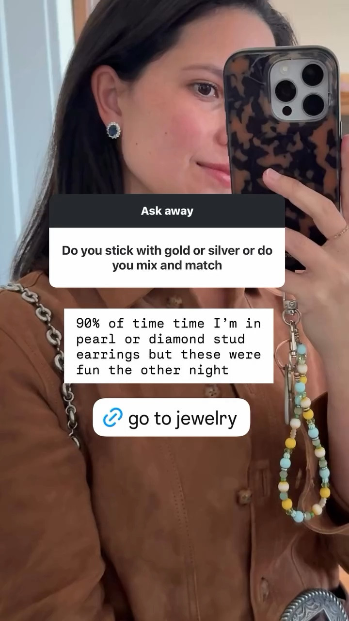 90% of time time I’m in pearl or diamond stud earrings but these were fun the other night  @auratenewyork