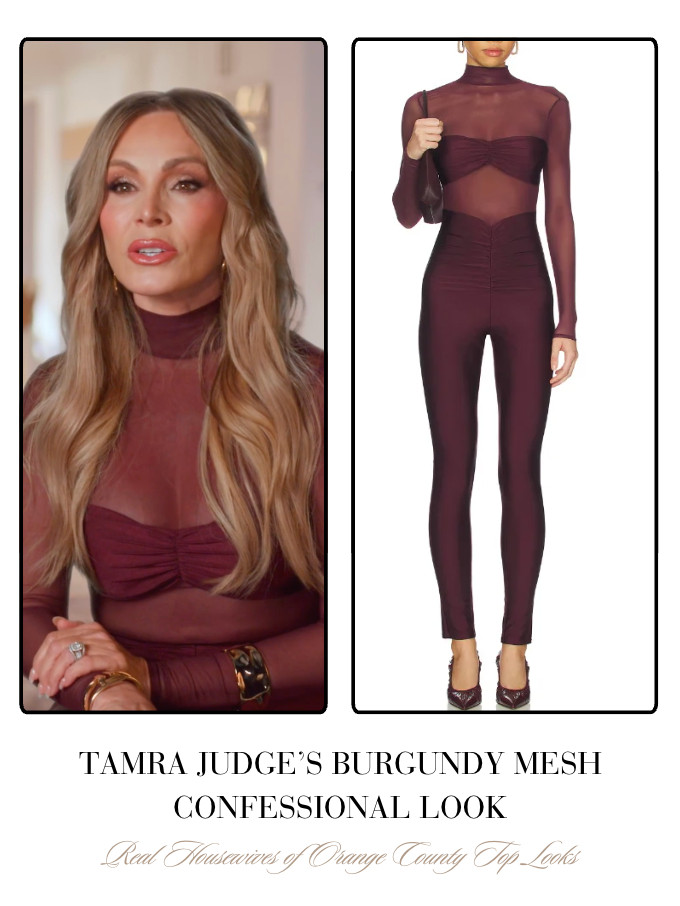 Tamra Judge's Burgundy Mesh Confessional Look 

 