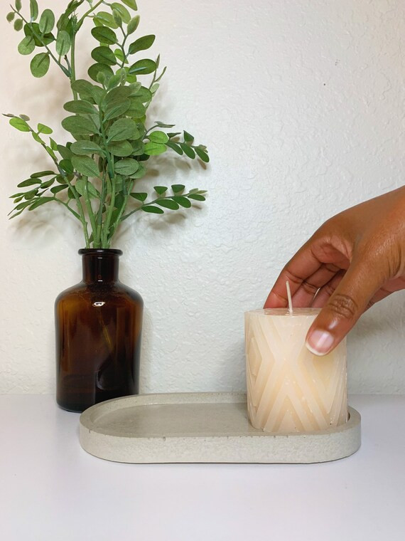 Oval Concrete Tray  Jewelry Dish  Oval Candle Dish  Trinket - Etsy | Etsy (US)