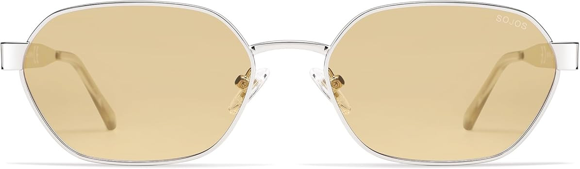 SOJOS Trendy Polarized Hexagon Sunglasses for Women Men, UV400 Retro Rectangle Shades SJ1238 | Amazon (US)