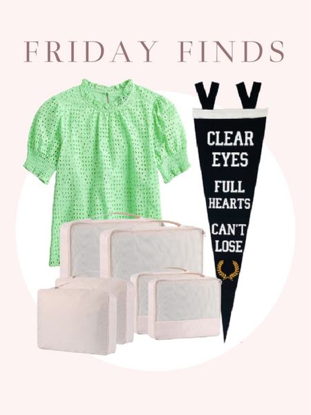 A springy green eyelet top, awesome packing cubes, and a clever gift for a graduate  

#LTKSeasonal #LTKGiftGuide #LTKFind