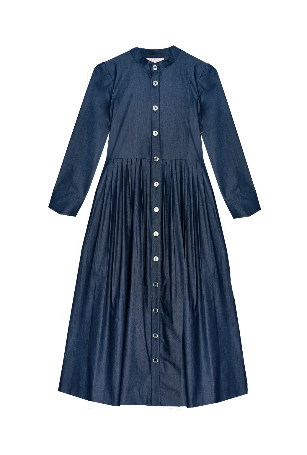 BURU x Mary Orton Mandarin Shirtdress - Dark Chambray | Shop BURU