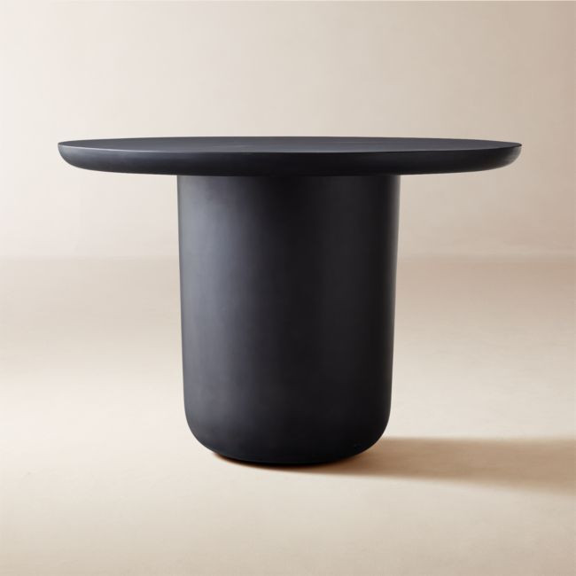 Lola 45"" Round Black Concrete Dining Table | CB2