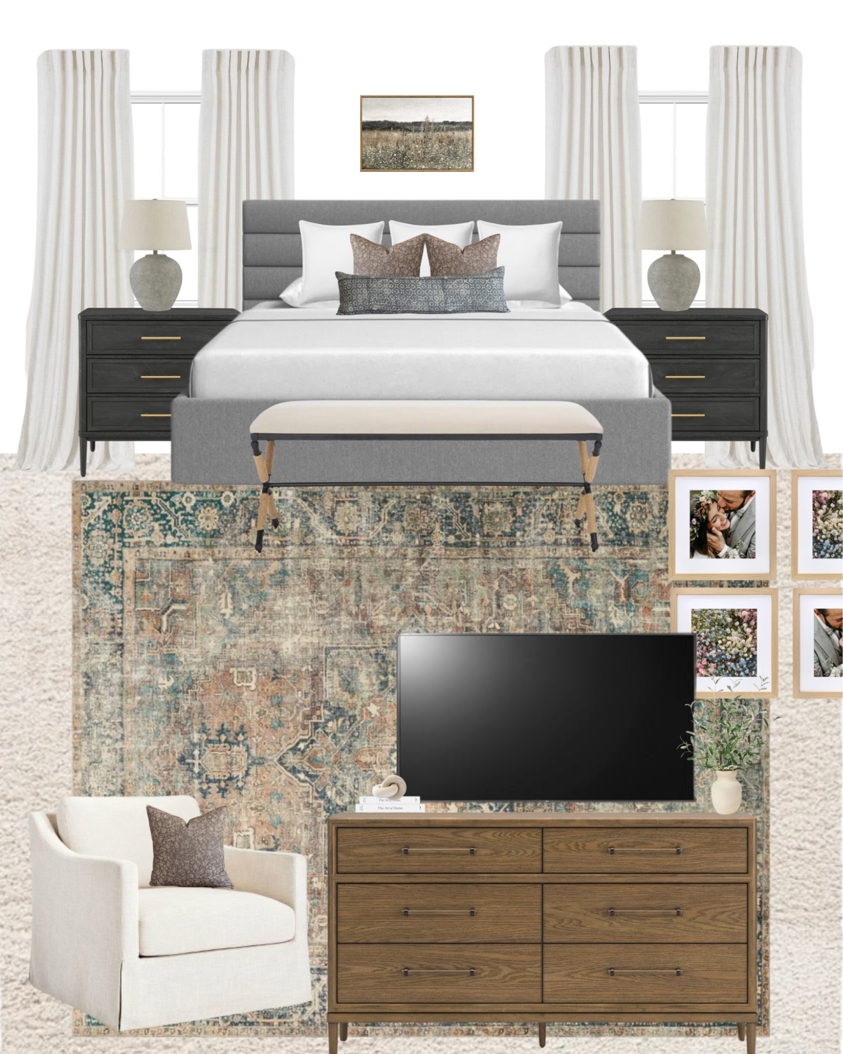 Bedroom design, master bedroom, home decor, bedroom decor, dresser, nightstand, bedding, lamps, area rug 

#LTKHome #LTKFallSale #LTKSeasonal