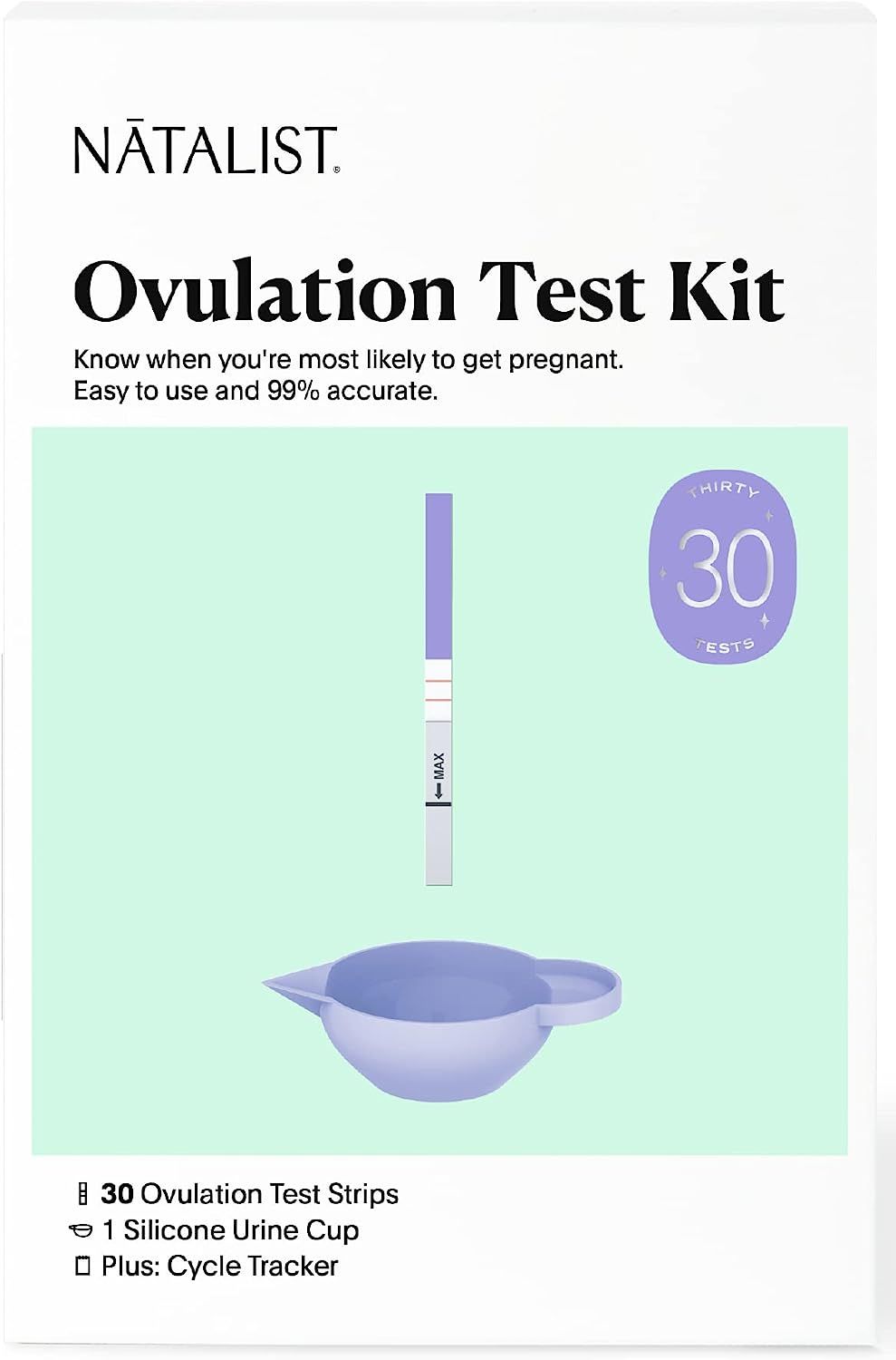 Natalist Ovulation Tests Home Fertility Predictor Kit for Women with Urine Cup, Clear & Accurate ... | Amazon (US)