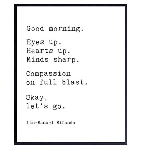 Lin Manuel Miranda Good Morning Merch Poster - Motivational Wall Art - Positive Inspirational Quo... | Amazon (US)