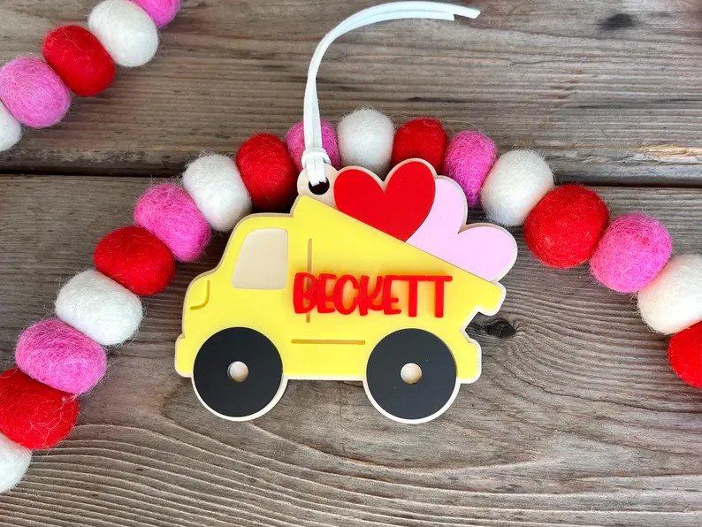 Dump Truck Valentine's Day Basket Tag, Pickup Truck Valentine's Name Tag - Etsy | Etsy (US)
