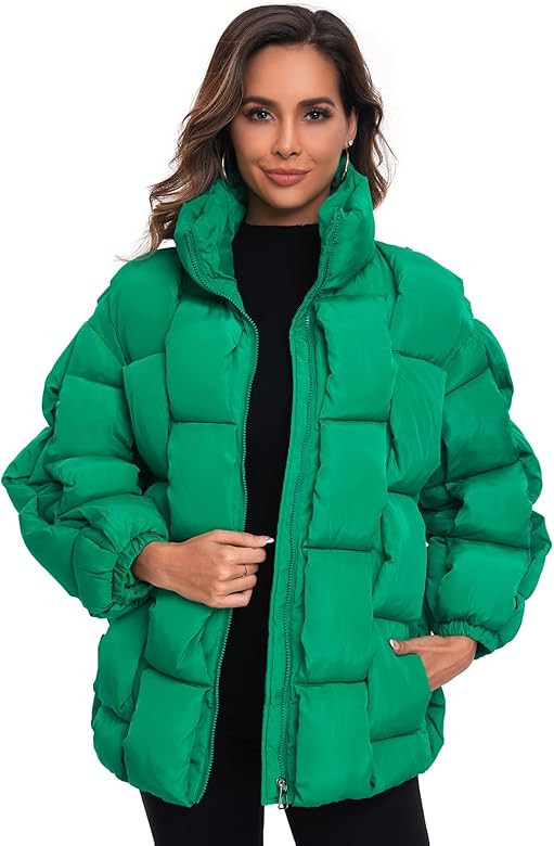 Epsion Womens Winter Casual Puffer Jacket Padded Long Sleeve Full Zipper Stand Collar Pockets Qui... | Amazon (US)