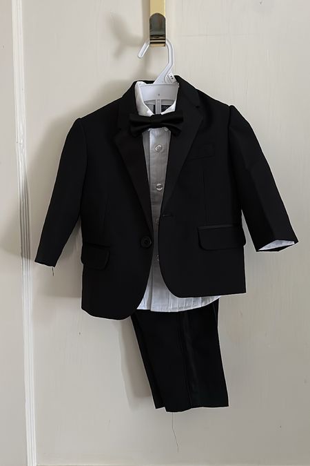 Toddler Boy Tuxedo Ring Bearer  Outfit 

Suit fits a bit oversized. Shoes fit TTS

#LTKwedding #LTKkids #LTKfamily