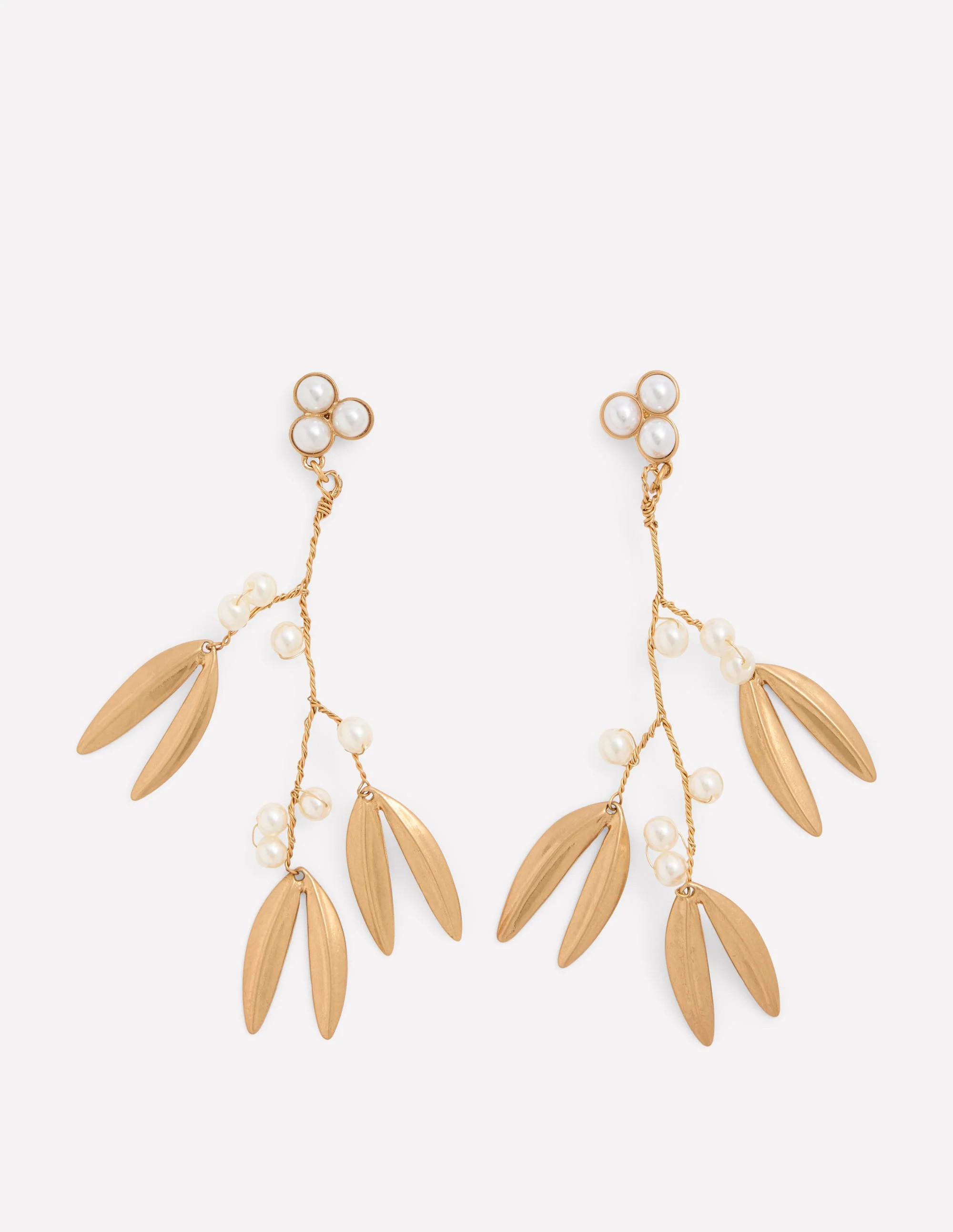Festive Metal Earrings-Pearl | Boden UK