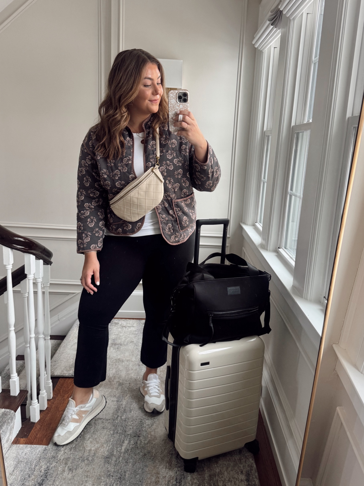 Travel outfit inspo - wearing 1X in jacket & tank, XL in pants. Use CARALYNFS15 at EBY / CARALYN20 at Oak and Luna / CARALYN at Cakes

#LTKMidsize #LTKTravel #LTKStyleTip