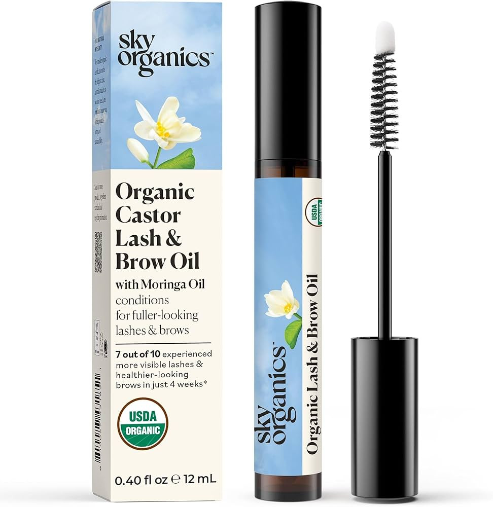 Sky Organics - Organic Lash & Brow & Applicator - Eyelash Serum - Castor Oil Organic - Moringa, A... | Amazon (US)