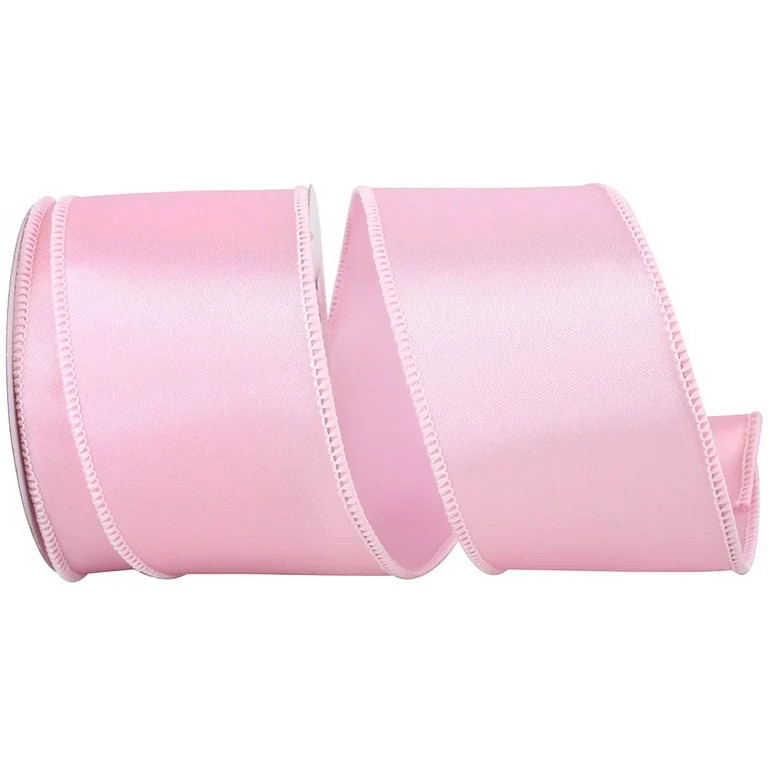 Reliant Ribbon - 92575W-061-40F, Satin Value Wired Edge Ribbon, Pink, 2-1/2 Inch, 10 Yards | Walmart (US)