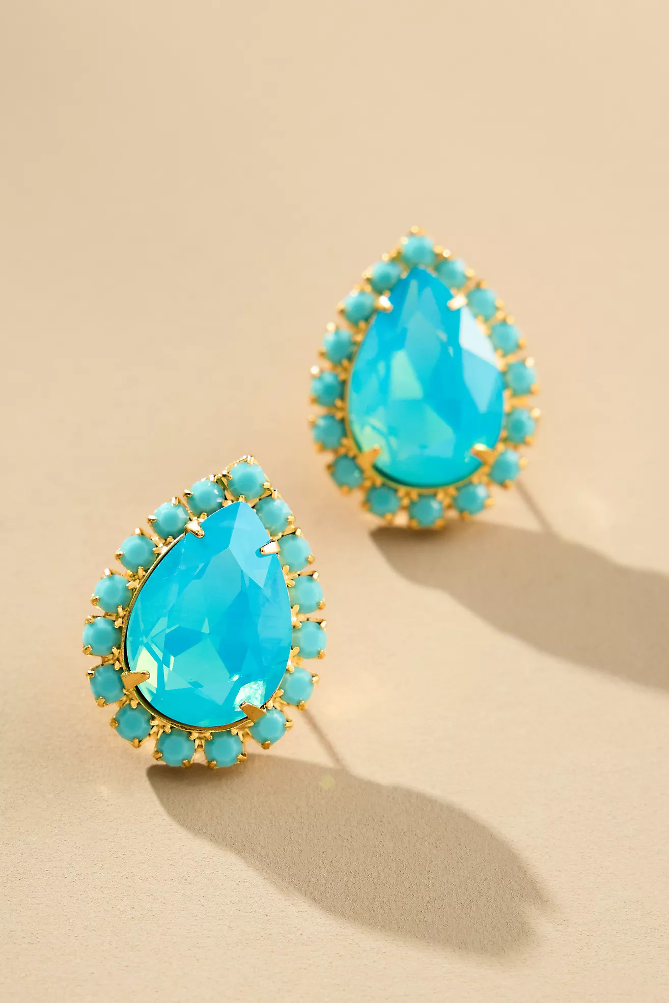 The Pink Reef Pear Stud Earrings | Anthropologie (US)