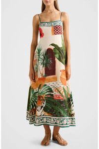 Click for more info about Bianca Print Linen Blend Midi Dress (Women) | Nordstrom