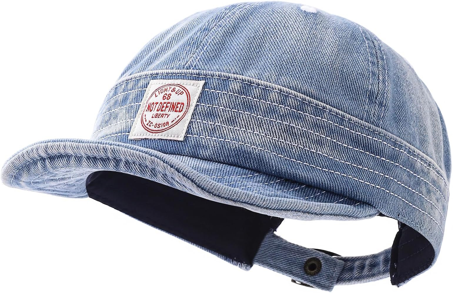 Denim Short Brim Hats for Men Women Stylish Short Bill Baseball Cap Soft Flat Brim Snapback Truck... | Amazon (US)