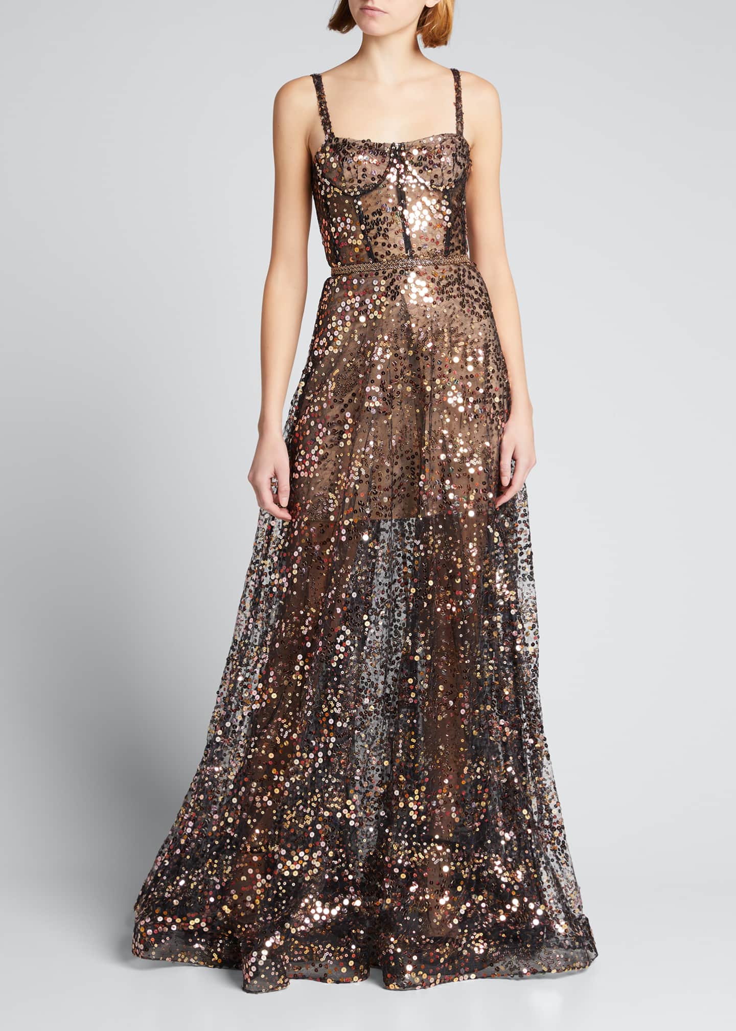 Bronx and Banco Midnite Noir Sequin Embellished Gown | Bergdorf Goodman