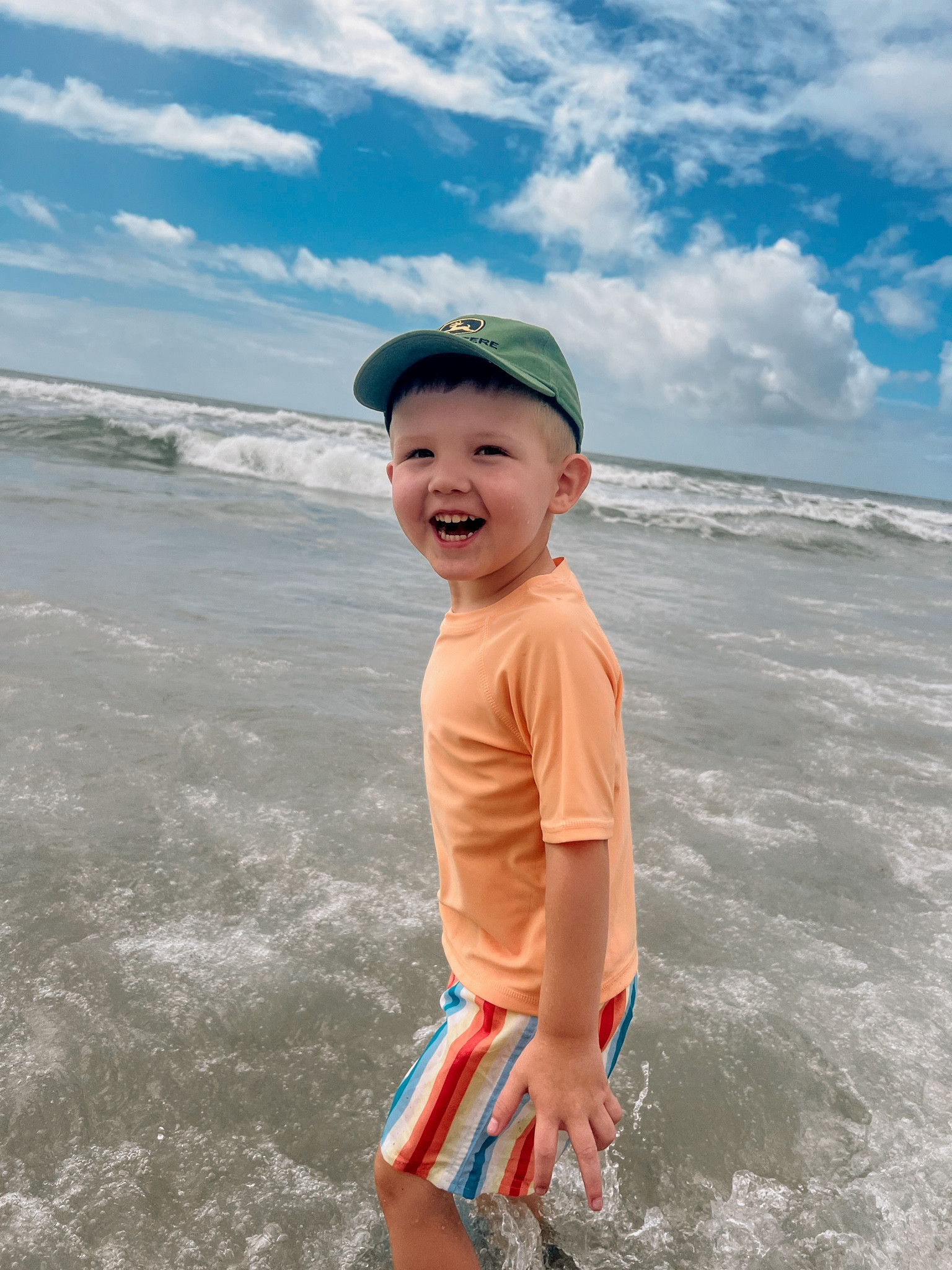 Love Hayes’ bathing suit! 🏝️☀️ bottoms are from Target, found a matching shirt at Wal-Mart! In true Hayes man fashion, we have to have a John Deere hat to go with it! 🚜

#LTKkids #LTKswim #LTKfamily