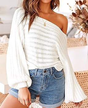 ZESICA Women's Fall Casual Long Sleeve Crew Neck Cable Knit Loose Pullover Sweater Jumper Top | Amazon (US)