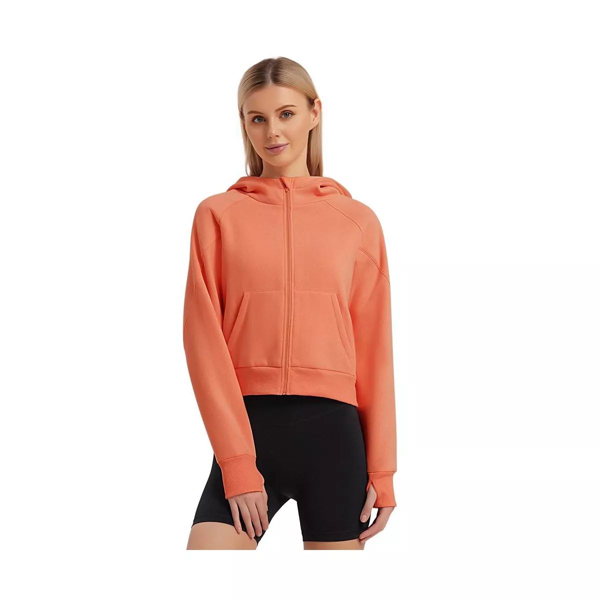 Women's Pullover Hoodie with Thumb Holes Long Sleeve Solid Zipper Tops for Women With Pocket | Target