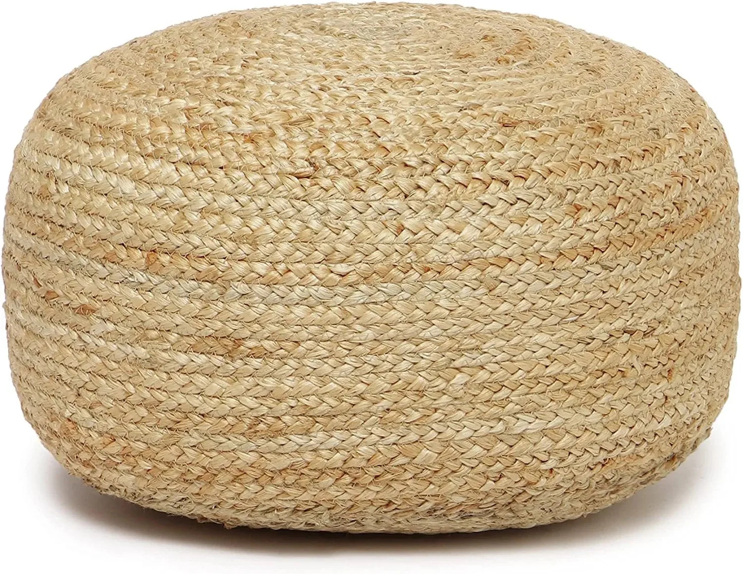 REDEARTH Jute Circular Low Pouf Ottoman - Braided Pouffe Accent Sitting Round Footrest for Living... | Walmart (US)