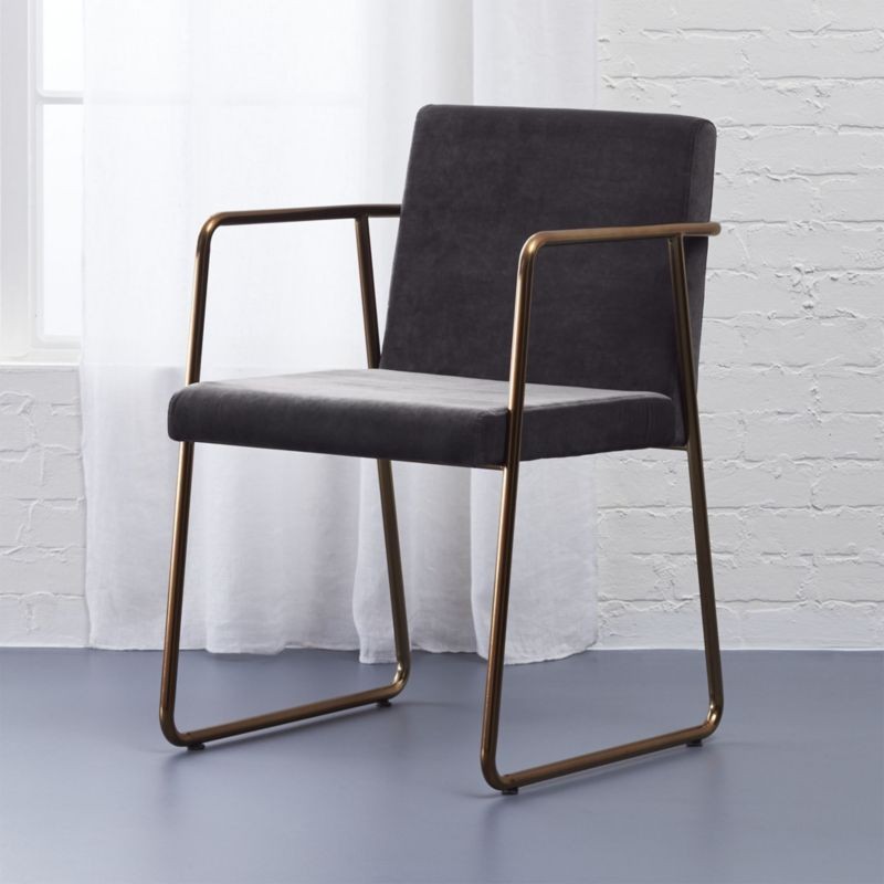 Rouka Dark Grey Dining Chair + Reviews | CB2 | CB2