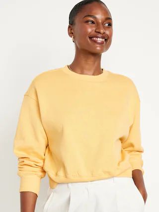 Drop-Shoulder Crop Sweatshirt | Old Navy (US)
