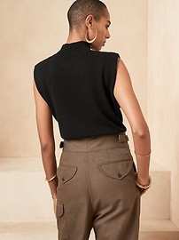 Franca Cashmere Padded-Shoulder Top | Banana Republic (US)