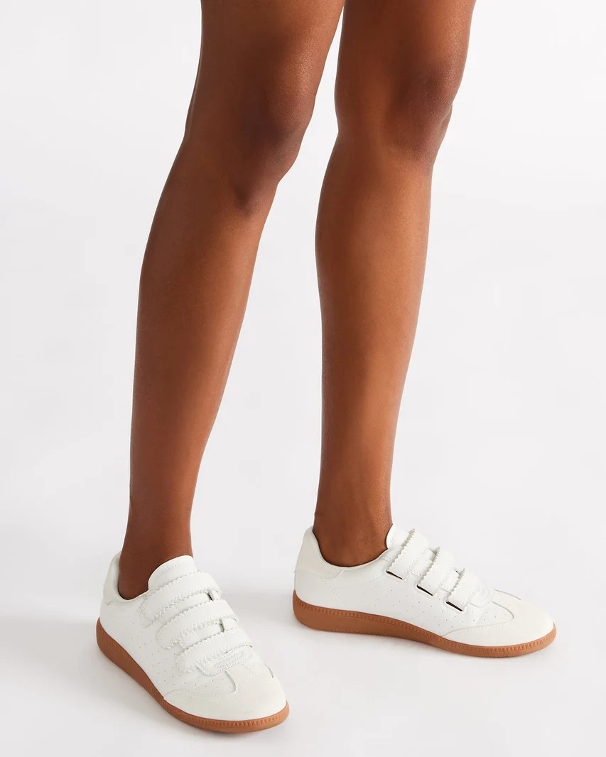 MOMENTUM White Velcro Low-Top Sneaker | Women's Sneakers | Steve Madden (US)