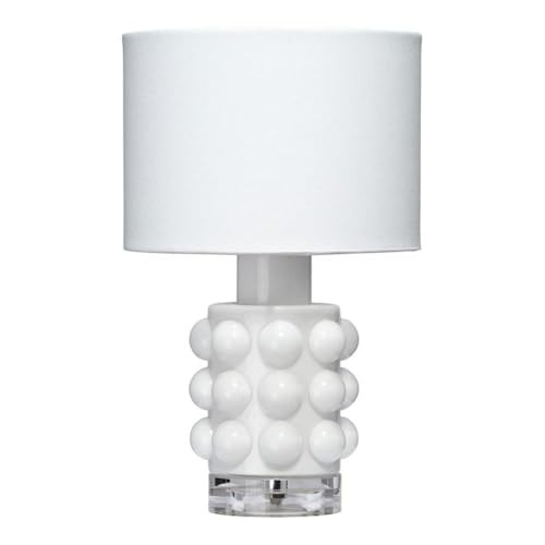 MAKLAINE Modern Blown Glass & Acrylic Table Lamp in White/Off White | Amazon (US)