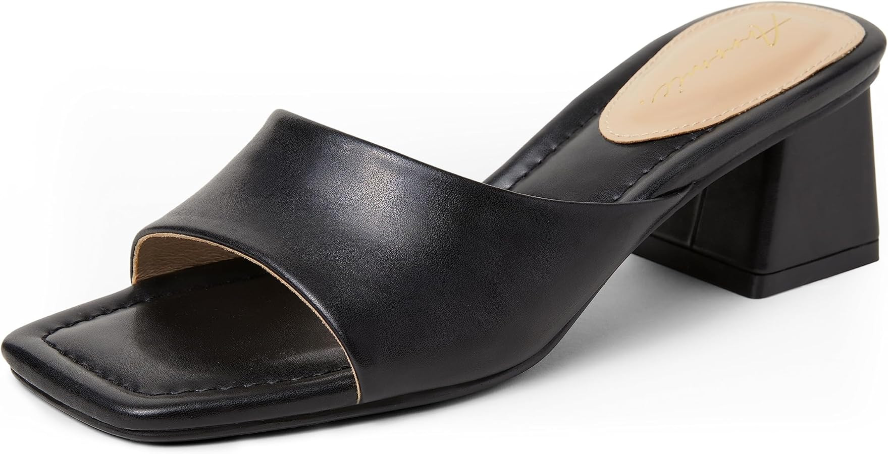 Arromic Women's Clear Block Heeled Sandals Black Nude White Chunky Heels 2 Inches Square Open Toe... | Amazon (US)