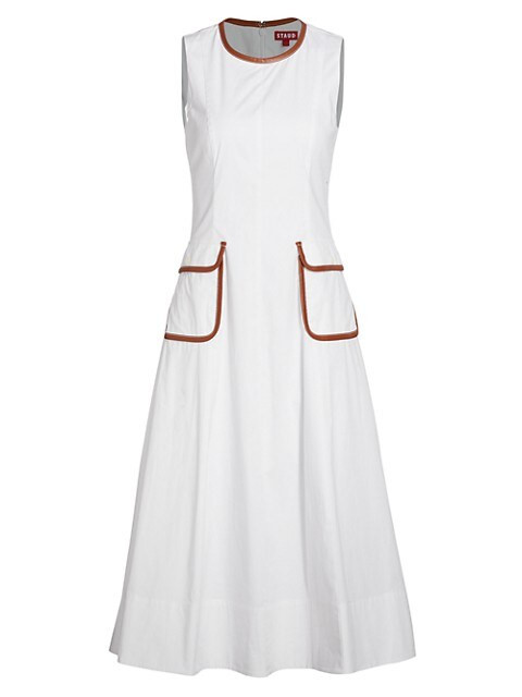 Bait Faux Leather-Trim Pocket Dress | Saks Fifth Avenue