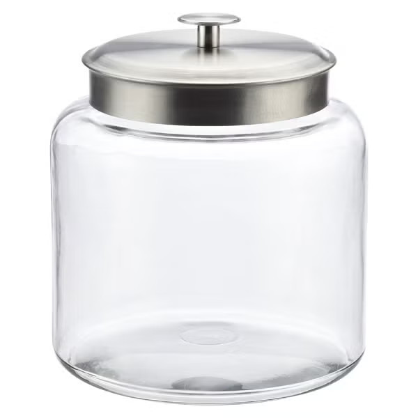 anchor 1.5 gal. Montana Glass Canister Aluminum Lid | The Container Store