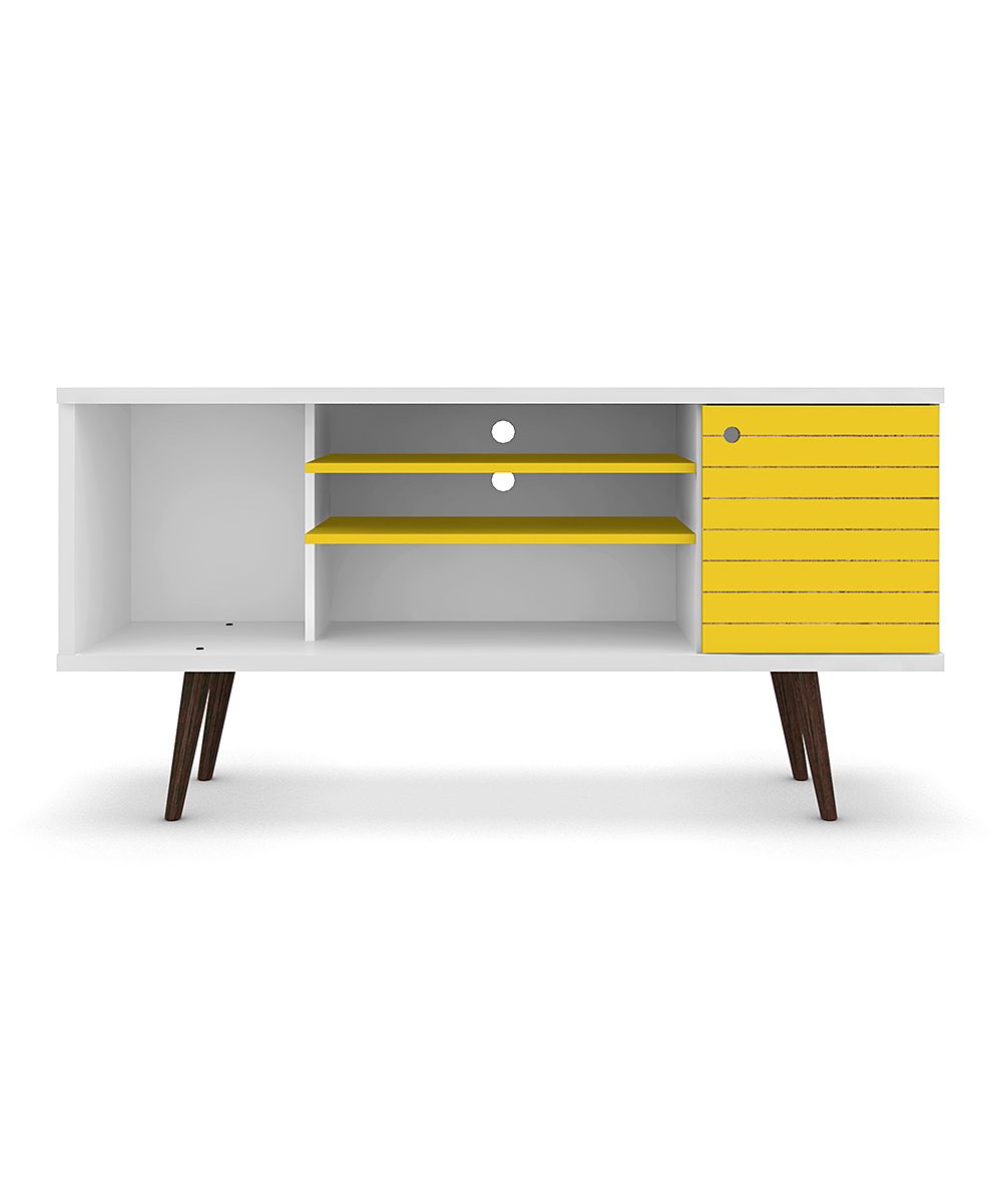 White & Yellow Liberty Five-Shelf TV Stand | zulily