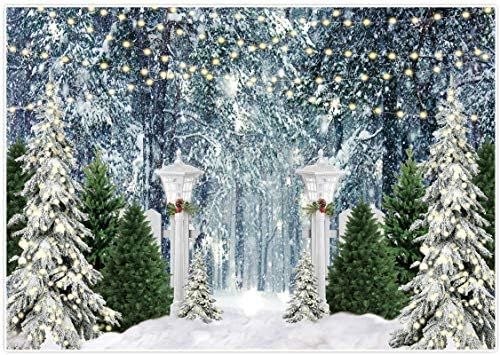 Amazon.com : Allenjoy 82" x 59" Christmas Forest Scene Photography Backdrop Xmas Pine Trees Snow ... | Amazon (US)