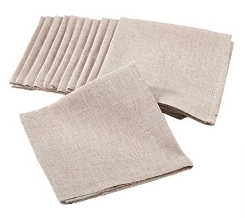 Fennco Styles Contemporary Plain Linen Blend Cloth Napkins 20 x 20 Inch, Set of 12 - Natural Dinn... | Walmart (US)